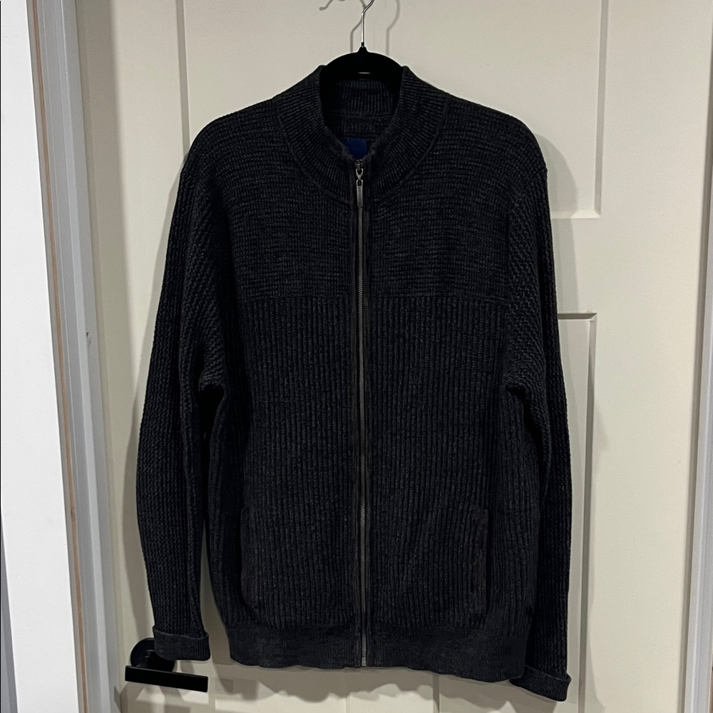Tommy Bahama Men's Charcoal Zip-Up Sweater
